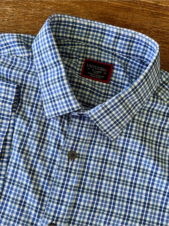 UNTUCKit Other - UNTUCKit Nealer Plaid Short Sleeve Performance Shirt Slim Fit Blue Green Men XL
